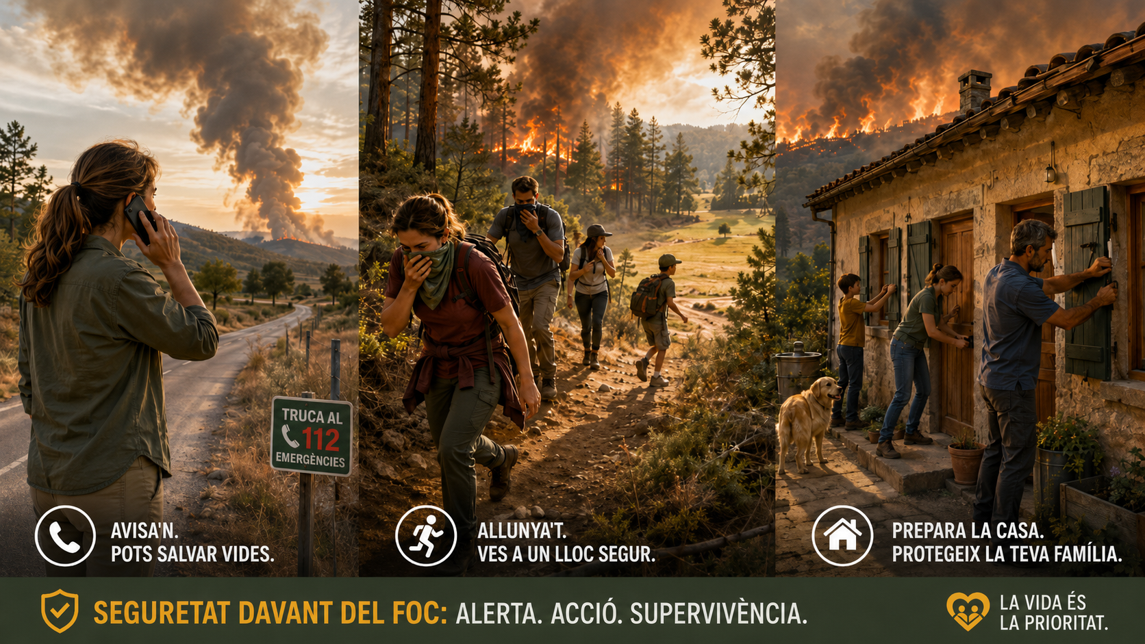 Incendi forestal: què cal fer si veus fum o el foc s’acosta